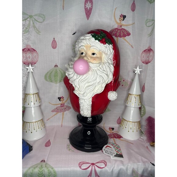Viral Santa Blowing Bubblegum Bust Lightup - Picture 1 of 6